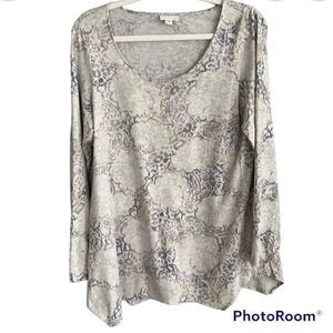 Pure Jill women’s M modal cotton blend floral pop over tunic blouse summ…
